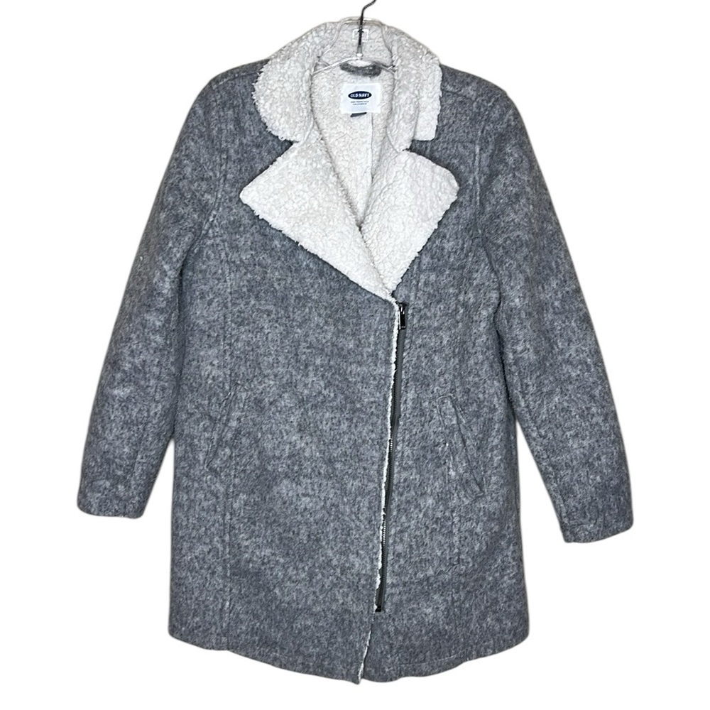 Old Navy Gray Sherpa Fleece Jacket